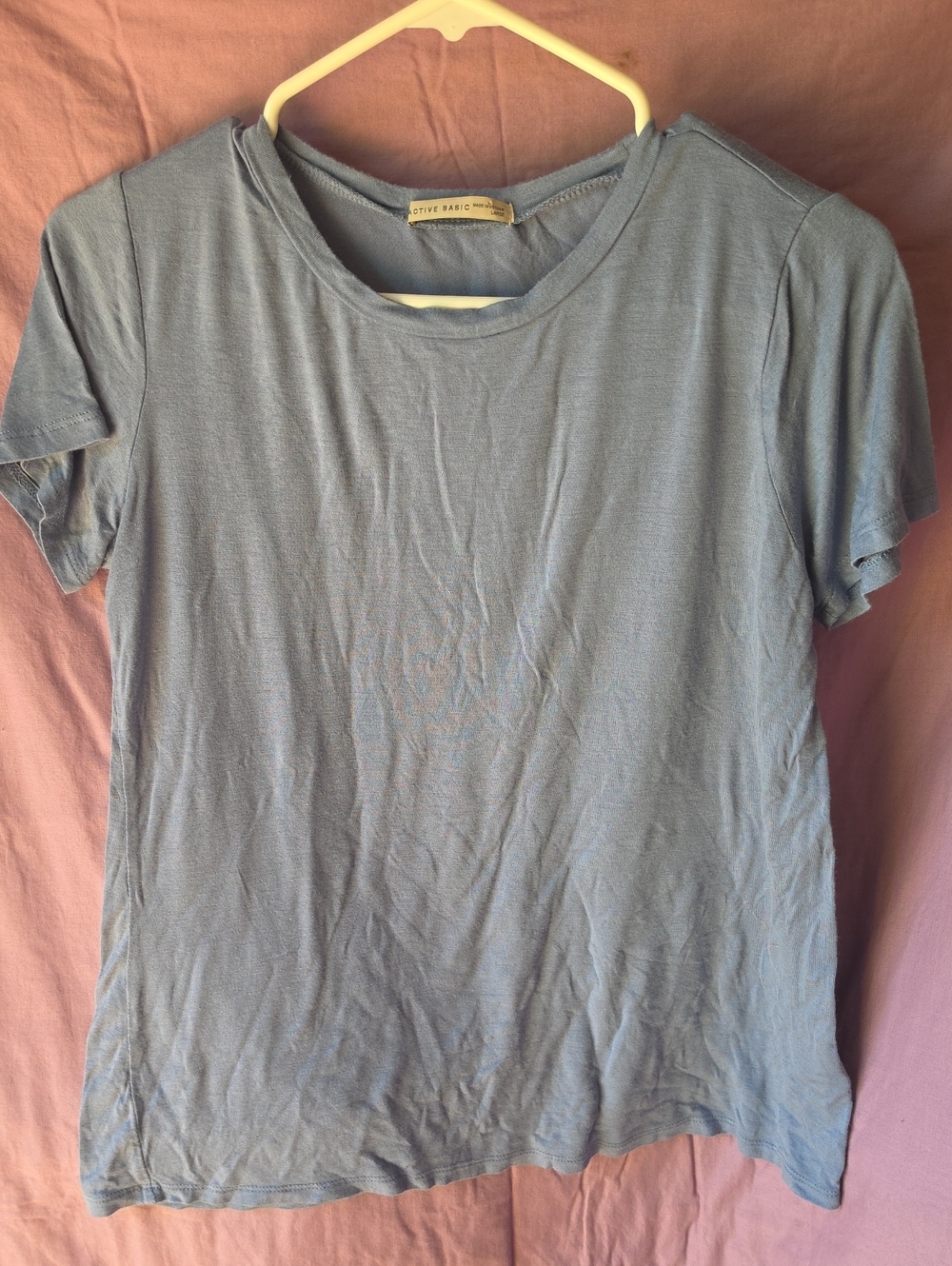 Active Basic Dusty Blue Short Sleeve Crewneck Tee